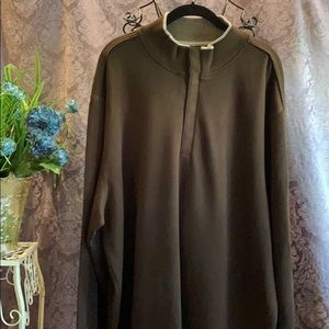 Cutter Buck Micro Ribbed Sweater Mock Turtle Neck Supima Cotton Contrasting Trim